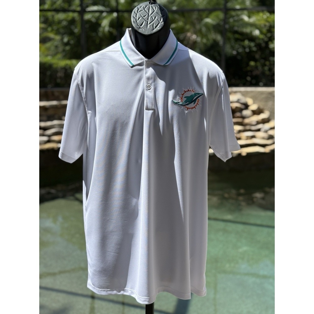 Nike Miami Dolphins Polo Size L - NFL Fan Apparel, Team Logo Shirt NWOT